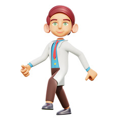 3d illustration male doctor walking