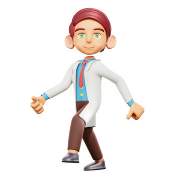 recommend clip art: 3d illustration male doctor walking