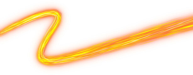 yellow light trail line wave effect