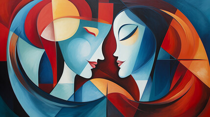 abstract cubist love a fragmented cubist style art