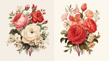 charming vintage floral illustration vintage style