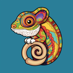 Colorfull illustration vector of  chameleon