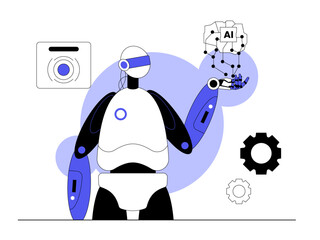 Robotic system. Robotic technology illustrations.