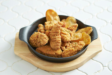 Chicken tenders with french fries	