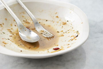 fork and spoon on plate