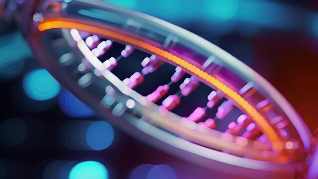 A mesmerizing closeup of a gene being inserted into a plasmid using CRISPR technology, emphasizing the efficiency and speed of this gene editing tool.