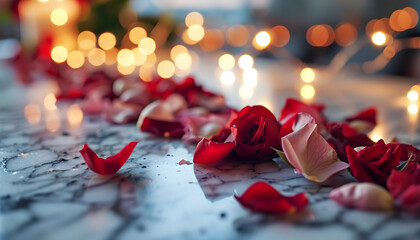 Valentine decoration blurred background. 