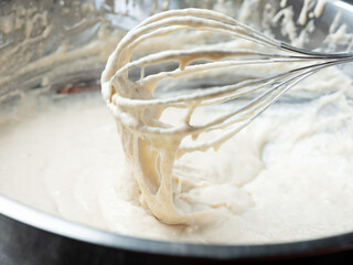 flour dough in bowl, dough for baking