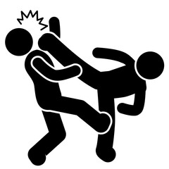 vector illustration of mixed martial arts, fighting, brawling, throwing, punching