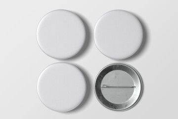 Blank pin badge mockup top view 