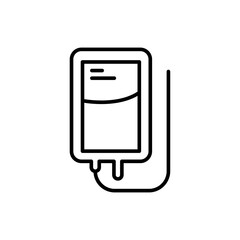 Transfusion bag outline icons, minimalist vector illustration ,simple transparent graphic element .Isolated on white background