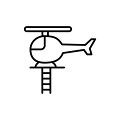 Helicopter outline icons, minimalist vector illustration ,simple transparent graphic element .Isolated on white background