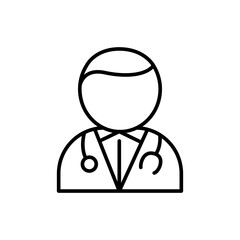 Doctor outline icons, minimalist vector illustration ,simple transparent graphic element .Isolated on white background