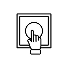 Alarm button outline icons, minimalist vector illustration ,simple transparent graphic element .Isolated on white background