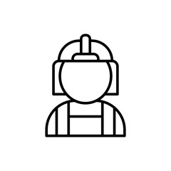 Firefighter outline icons, minimalist vector illustration ,simple transparent graphic element .Isolated on white background