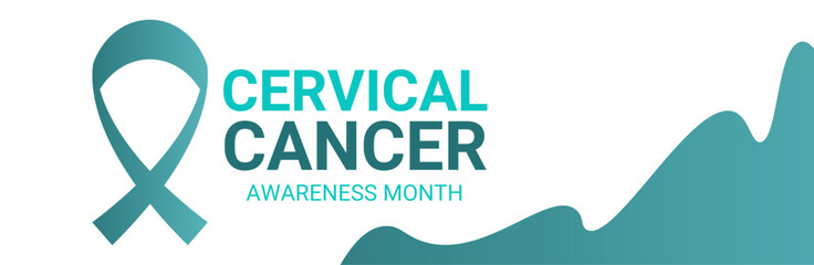 Cervical cancer awareness month is observed every year in january. January is cervical cancer awareness month. suit for banner, cover, greeting card, poster with background. Vector illustration