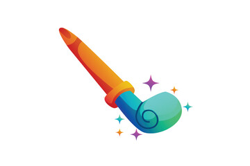 Tongue Trumpet Happy New Year Sticker