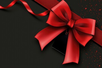 A high-resolution vector of a red bow with a glossy tag, offering a premium and polished look for luxury gifts, exclusive invitations, and special occasions.