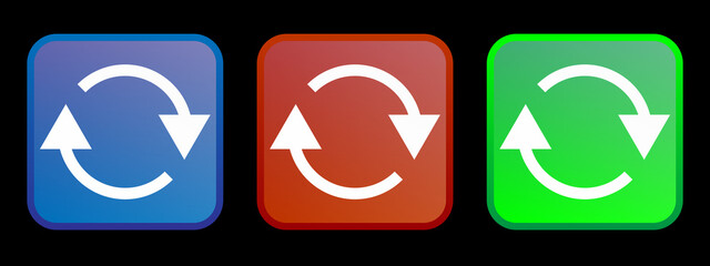 Update icon, Change icon on square button. Reverse arrow symbol. Refresh sign.