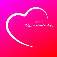 Valentine's day greeting card, love heart poster, banner in flat style.