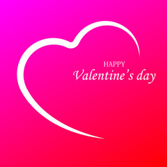 Valentine's day greeting card, love heart poster, banner in flat style.