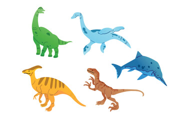  Mini Set of  Dinosaur Illustration 