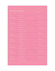 Workout Planner. (happiness)
Minimalist planner template set. Vector illustration.