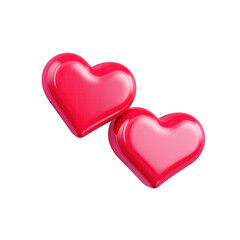 Obraz premium two red hearts isolated on white