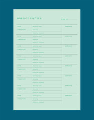Workout Planner. (Forest)
Minimalist planner template set. Vector illustration.