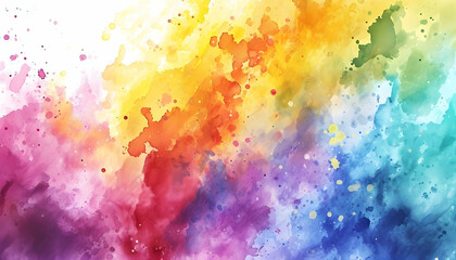 Obraz na płótnie Canvas Watercolor rainbow abstract splash romantic and creative background design.