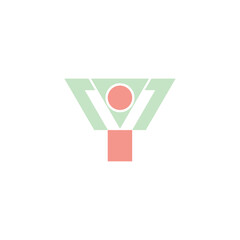 YI, IY, Abstract initial monogram letter alphabet logo design