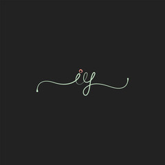 Alphabet letters Initials Monogram logo YI, IY, Y and I