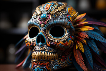 Mexikos Wappentier im Stil Dia de los Muertos, Das Totenfest ist ein Feiertag in Mexiko, um den Toten mit bunten Masken zu gedenken