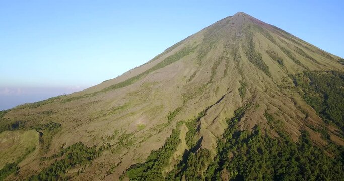 Morning View of of the Bena Traditional Village and surround areas in East Nusa Tenggara, Indonesia. 