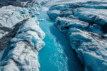 Fotobehang global melting of glaciers drone view © Marina Shvedak