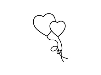 Hand Drawn Love Balloon Valentines Day

