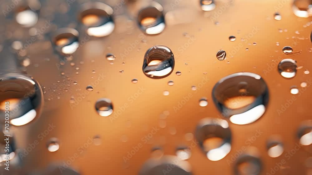 Poster a highspeed closeup of raindrops falling on a surface, showcasing the complex interaction between gr
