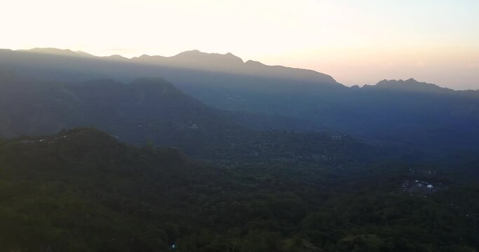 Morning View of of the Bena Traditional Village and surround areas in East Nusa Tenggara, Indonesia. 