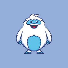 Yeti vector illustration. yeti monster character design