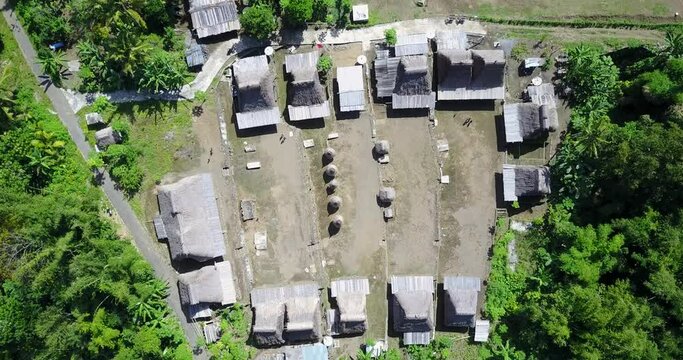 Drone View of the Luba Traditional Village in East Nusa Tenggara, Indonesia. 