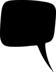Speech bubble silhouette icon vector illustration. Comic bubble symbol hand drawing design element