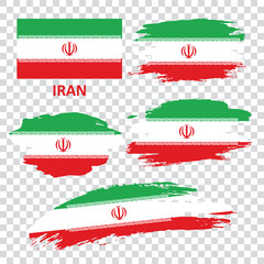 Set of vector flags of Iran