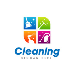 Fototapeta premium Creative Cleaning Service Business Logo Symbol Icon Design Template