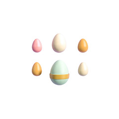 easter eggs on white