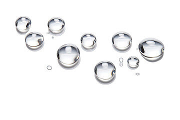 Fresh Clear Water Droplets On Transparent Background