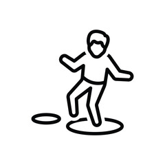 Black line icon for careful 