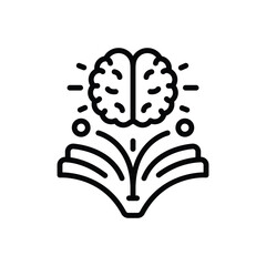 Black line icon for knowledge 