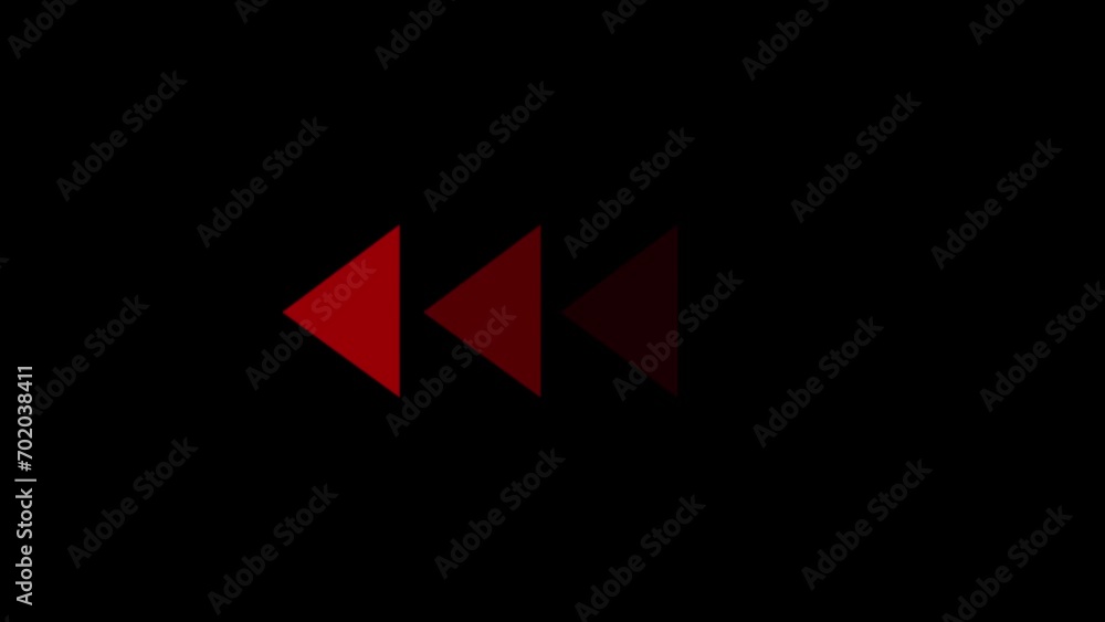 Poster creative animation of red color arrows moving from right to left on black background. arrow sign ani