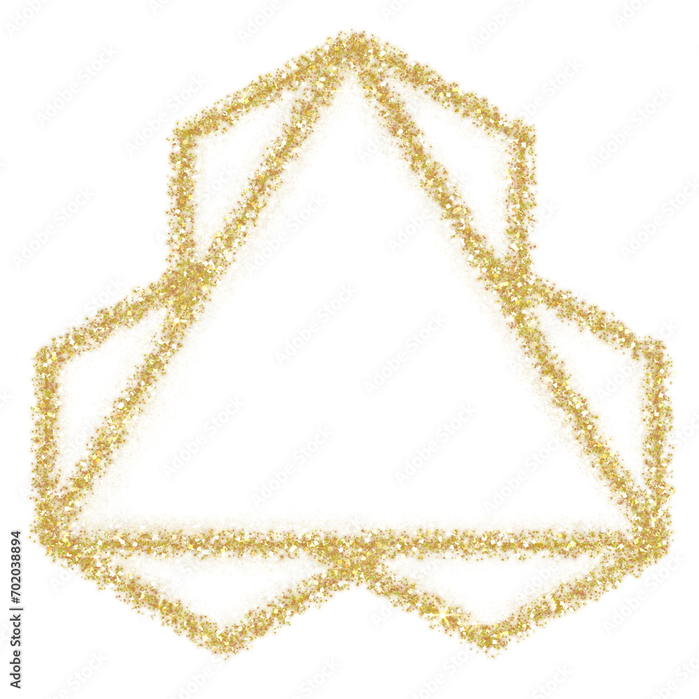 Wall mural gold glitter square frame. golden sparkle.square frame on transparent background.