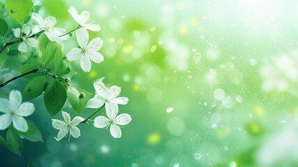 Beautiful spring background with green juicy young cool color - obrazy, fototapety, plakaty